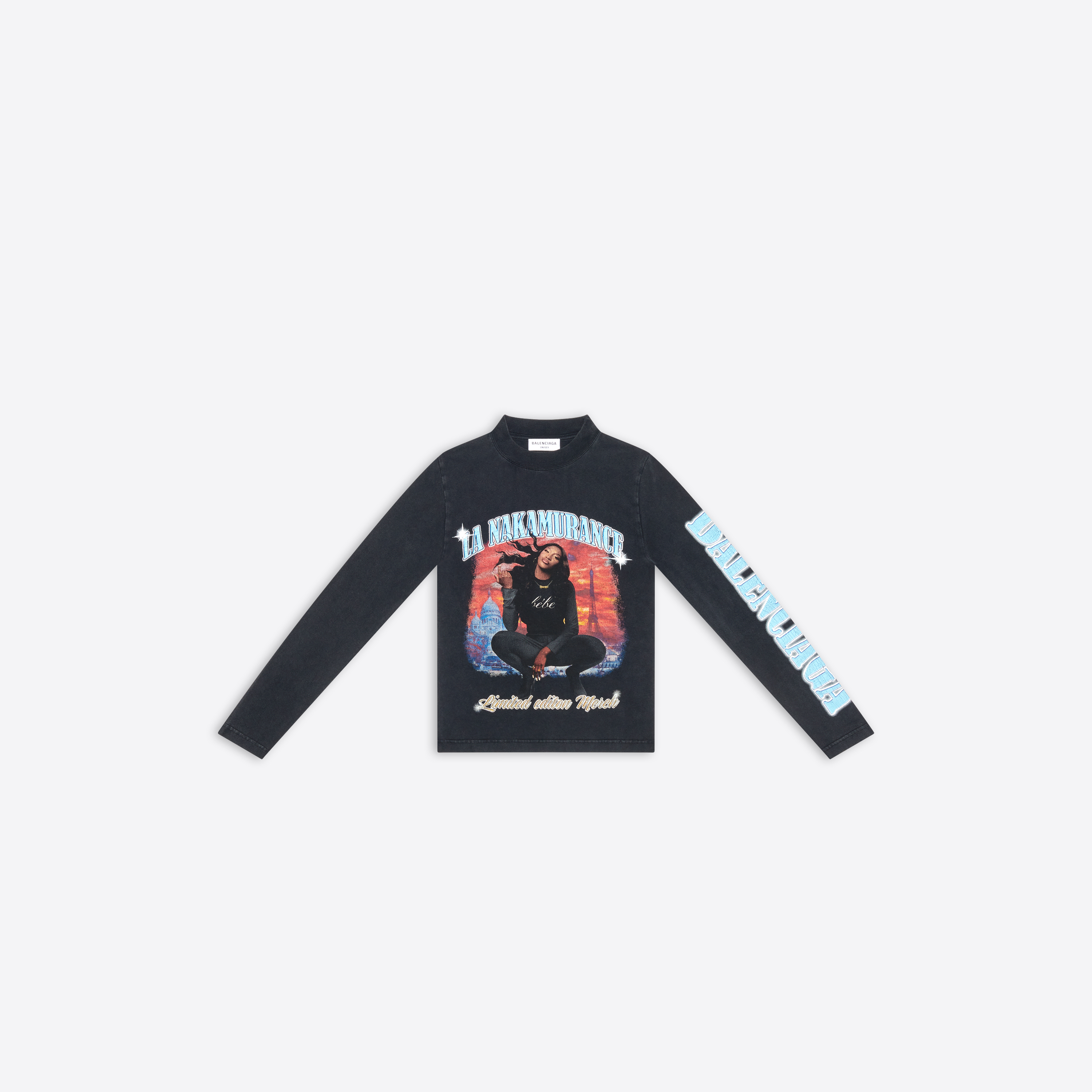 AYA NAKAMURA黑色棉質長上衣 NT$23,850 Balenciaga。（Balenciaga提供）
