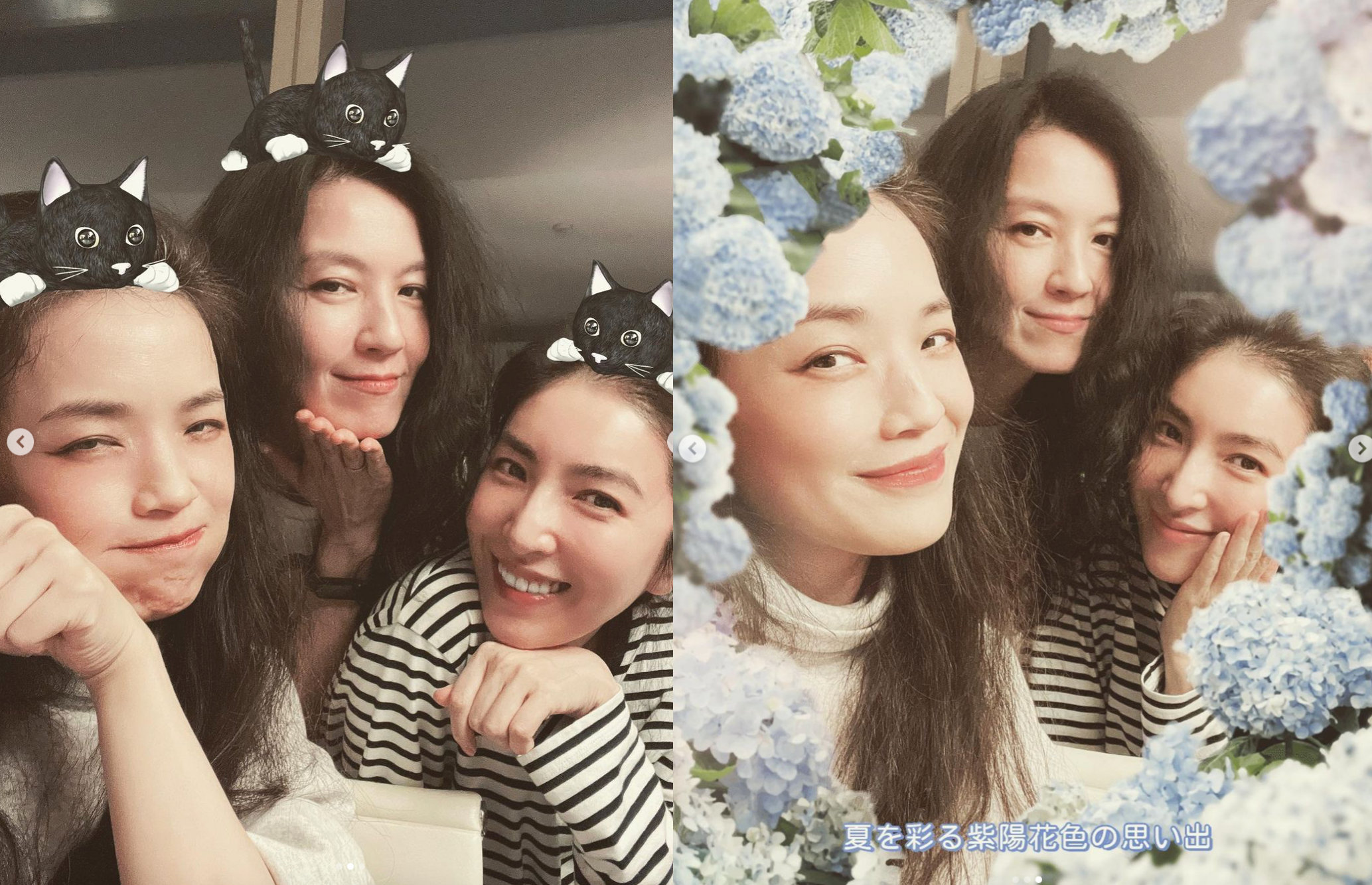 女神們喝到臉紅紅，希望舒淇已經如願問到答案。（舒淇IG）