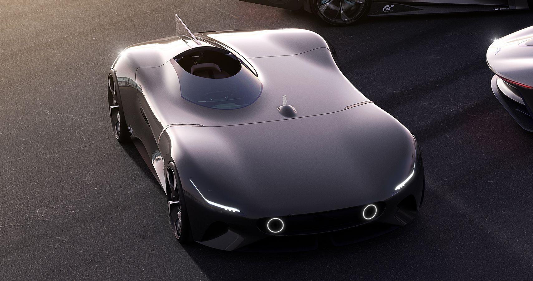 Jaguar Vision Gran Turismo Roadster 擁有開放式駕駛艙的全方位視野,玩家將完全沉浸在遊戲中。