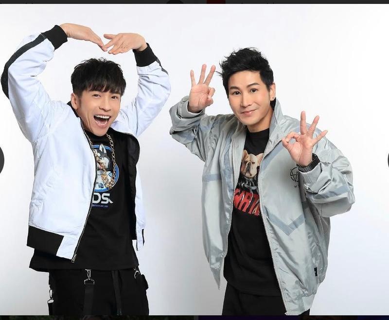 白冰冰日前領旗下藝人「台一線」成員東諺、阿文，出席上星期日於林口舉行櫻花節活動。（陳孝志提供）