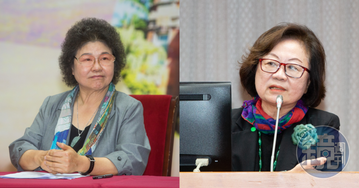 公廣集團董事長陳郁秀(右)日前在節目上稱以監察院長陳菊(左)為背景的歷史劇已完成拍攝,引發風波,今日公視澄清並無此事。(本刊資料照)