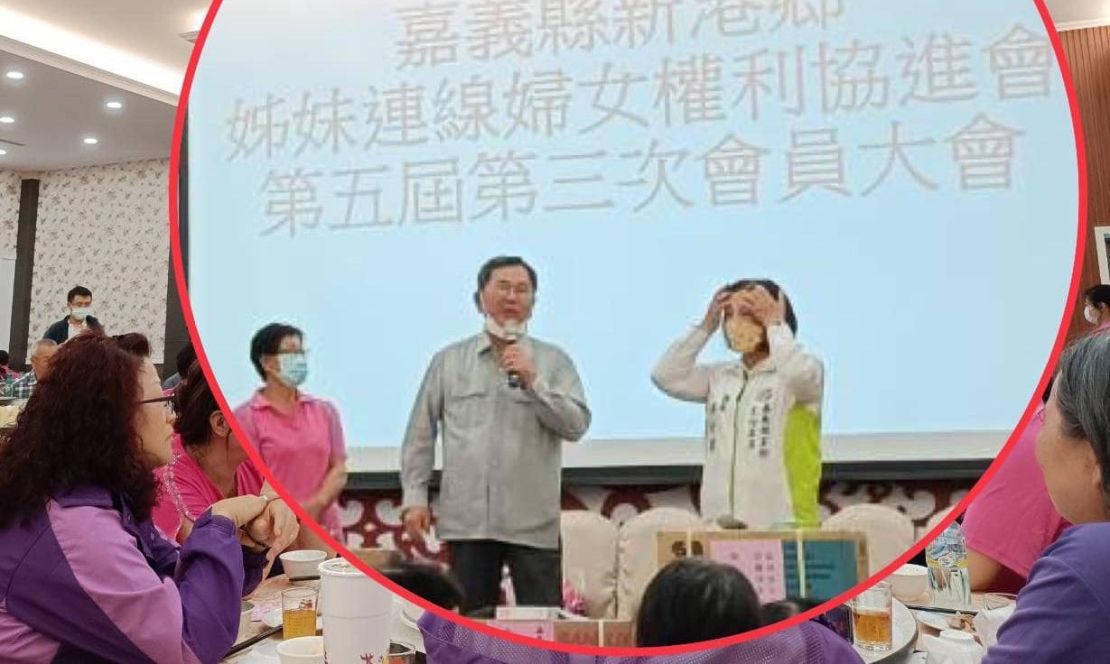 陳明文採檢後隔天便出席公開場合，違反防疫規定。（翻攝自臉書詹琬蓁 超級認真）