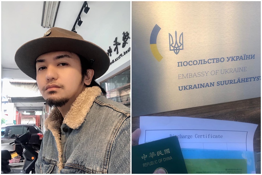 王芮緹（圖）昨天赴烏克蘭申請國際志願軍。（翻攝自柳人不悔臉書）