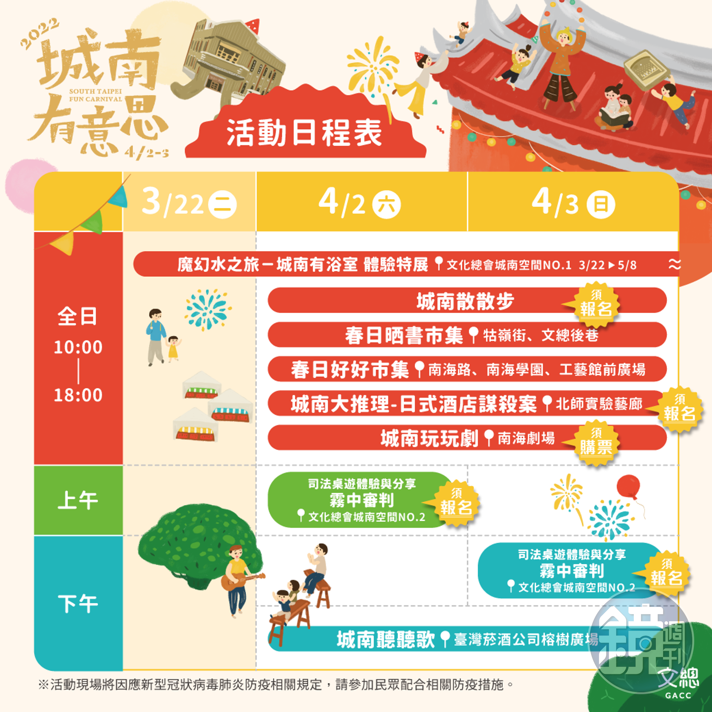 城南有意思活動日程表。（文化總會提供）