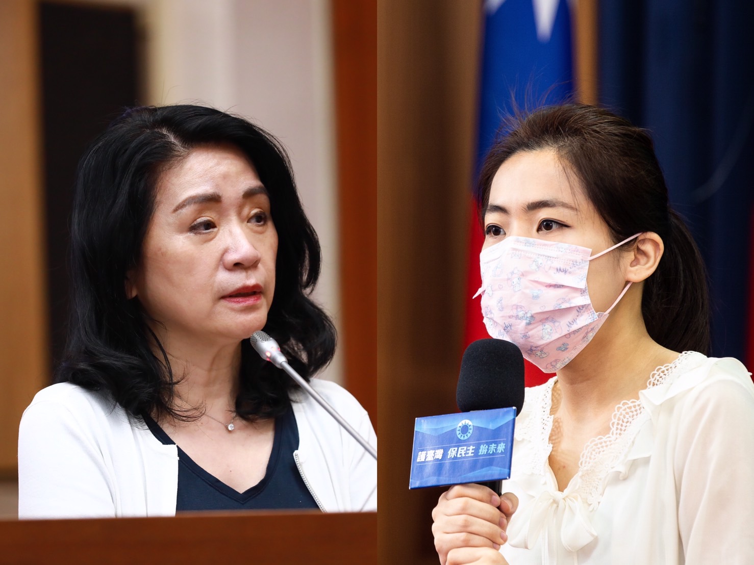 李貴敏（左）公布檢舉傅崐萁的就是徐巧芯（右）挨轟，對此她聲稱是因為要讓被檢舉人能逐一回應。（本刊資料照）