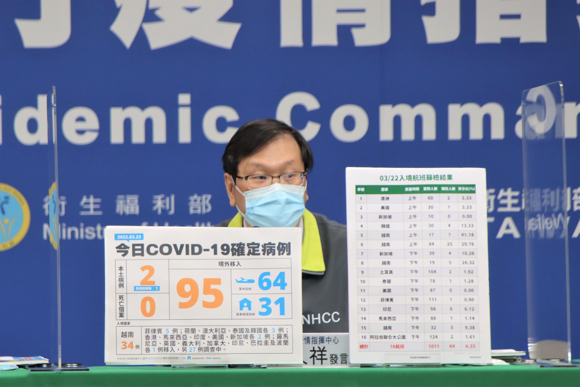 指揮中心說明最新疫情狀況。（指揮中心提供）