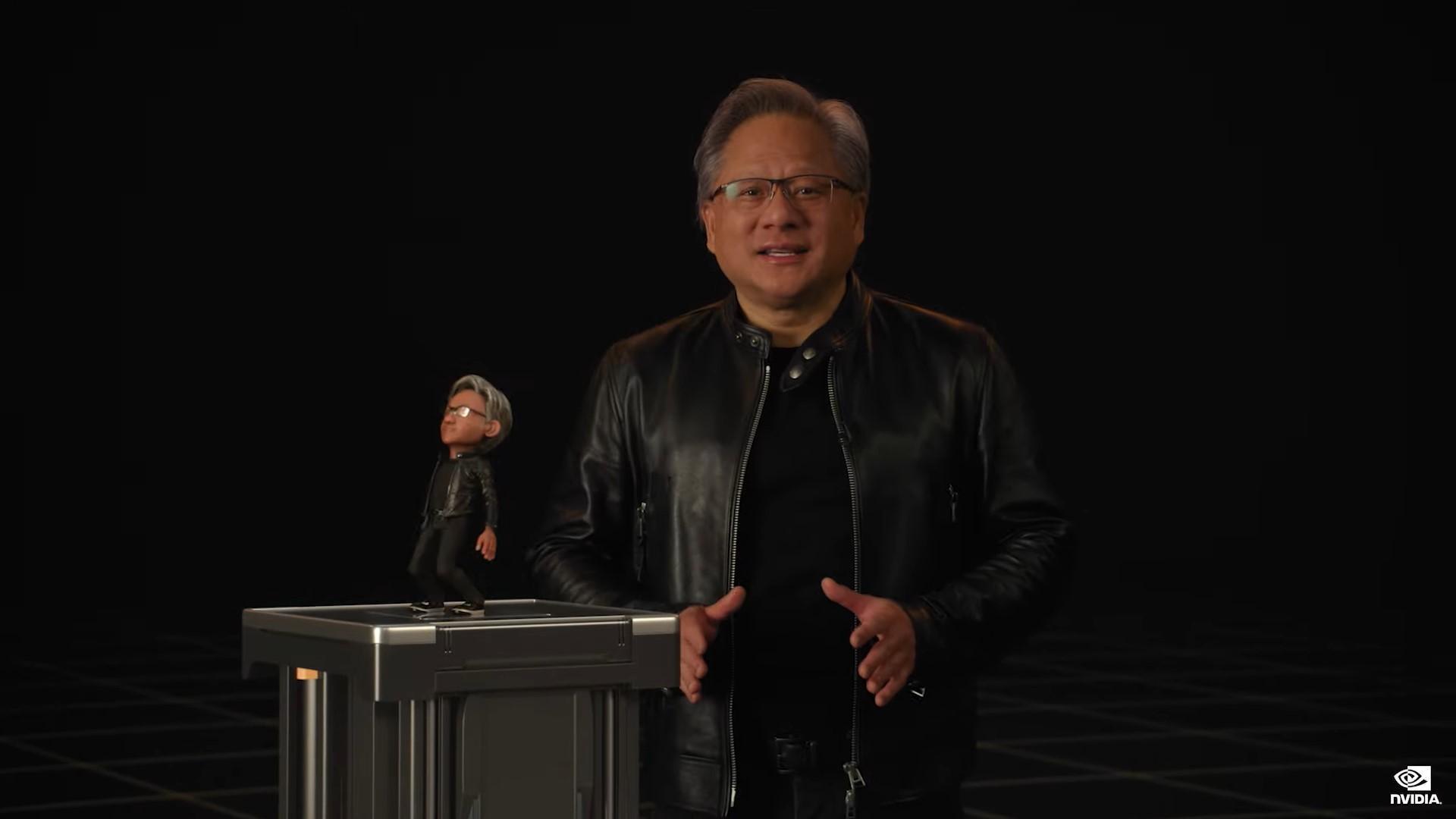 2022 GTC主題演講，黃仁勳再次秀出虛擬分身Toy Jensen，暢聊合成生物學與醫療問題。（NVIDIA活動截圖）
