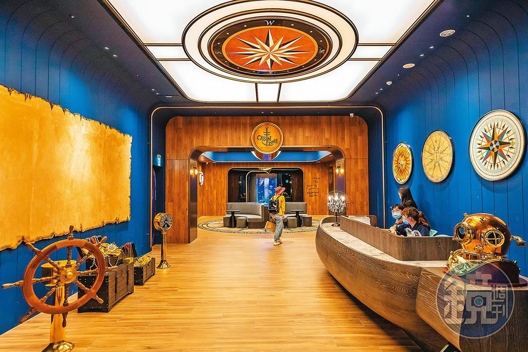 「Blu Night宿海奇遇」將在打造成船艙造型的Cabin Zone為旅客進行Check in服務。