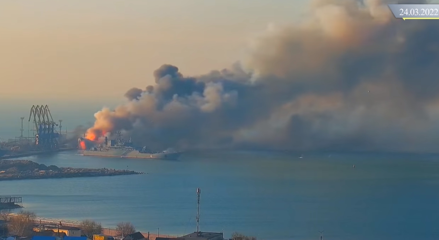 烏克蘭宣布炸毀俄羅斯軍艦，被指出疑似是俄國官媒自己造成的。（翻攝自烏克蘭武裝部隊總參謀部臉書）