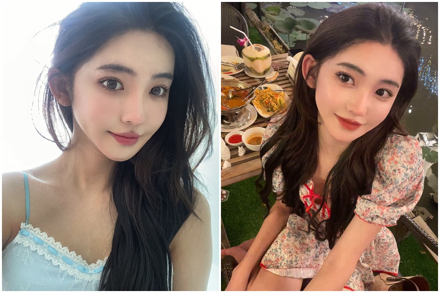 抖音正妹網紅「李由」外型甜美可愛，累積大票粉絲。（翻攝自害群之馬微博）