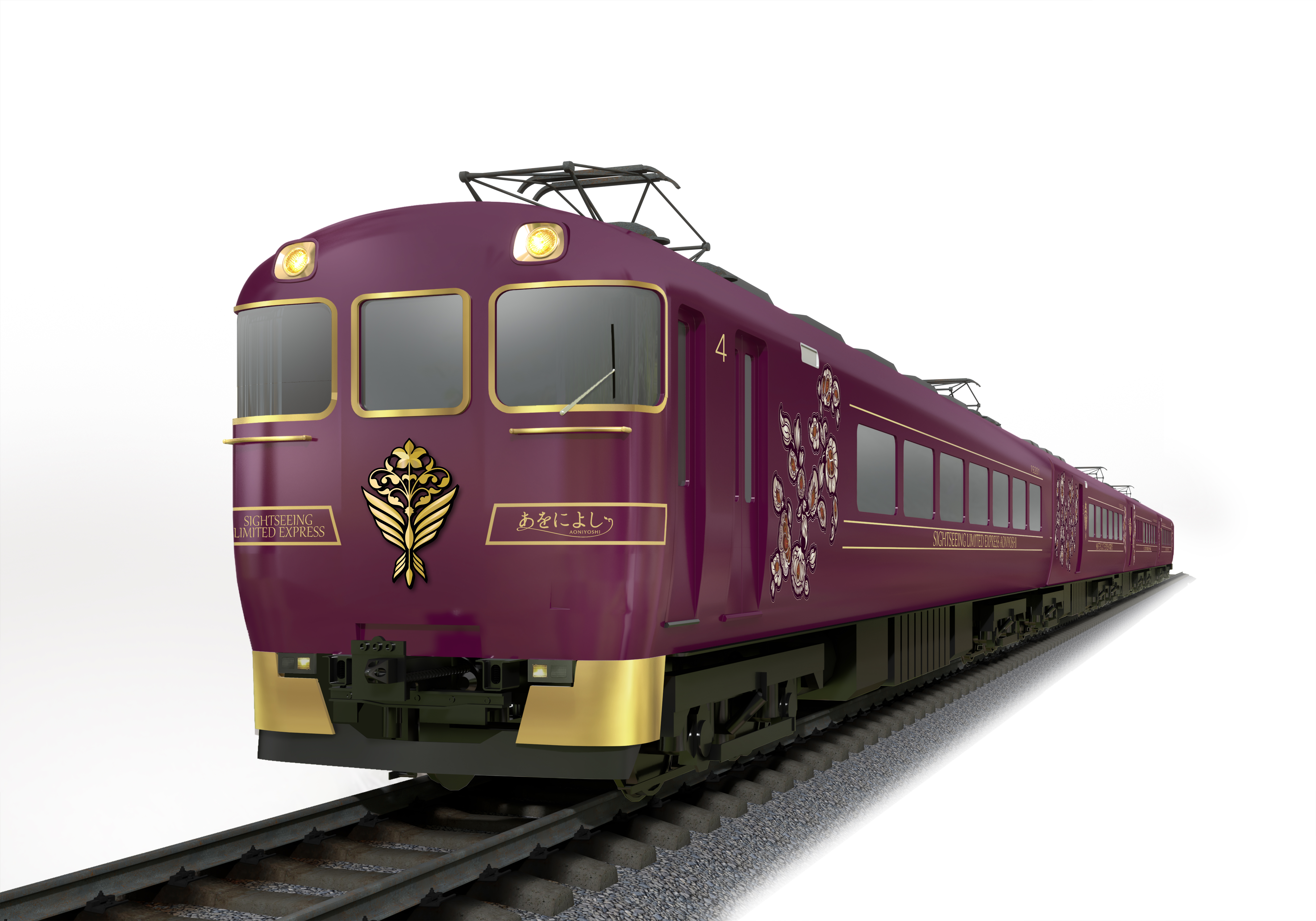 「AONIYOSHI」車廂外觀塗裝的「深紫色」，代表天平時代「冠位十二階」中最高貴的顏色。（日本近鐵集團提供）