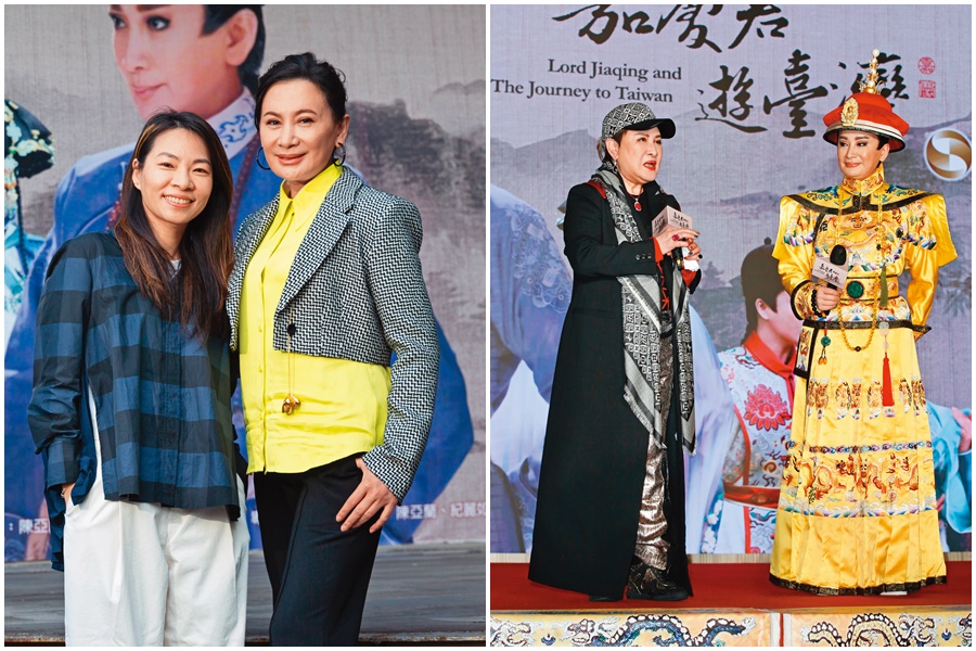 陳亞蘭(左圖右)與陳秀卿(左圖左)費時4年籌備製作《嘉慶君》,恩師楊麗花(右圖左)力挺擔任總監製。