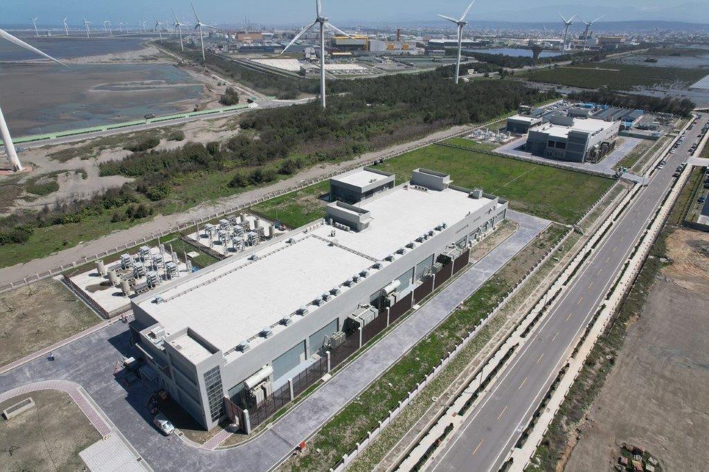 沃旭能源大彰化東南及西南第一階段離岸風場900 MW陸上變電站，已順利與台電完成併網。（沃旭能源提供）