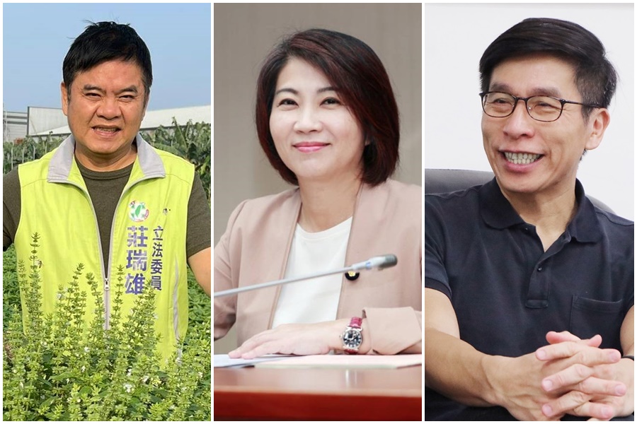 民進黨屏東縣長初選戰況激烈，從左到右為立委莊瑞雄、周春米與鍾佳濱。（翻攝自莊瑞雄、周春米、鍾佳濱臉書）
