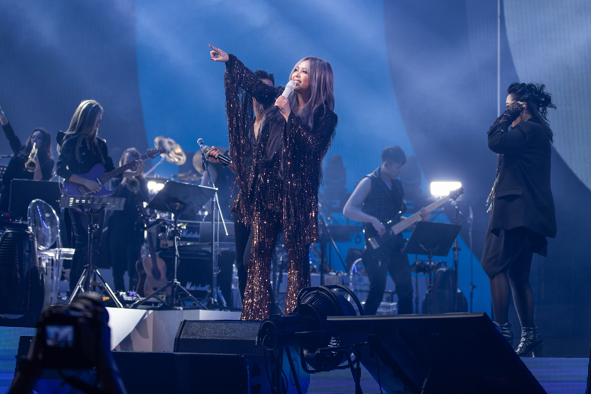 演唱會邁入第二場，一夜過後，aMEI心情很好。（聲動娛樂提供）