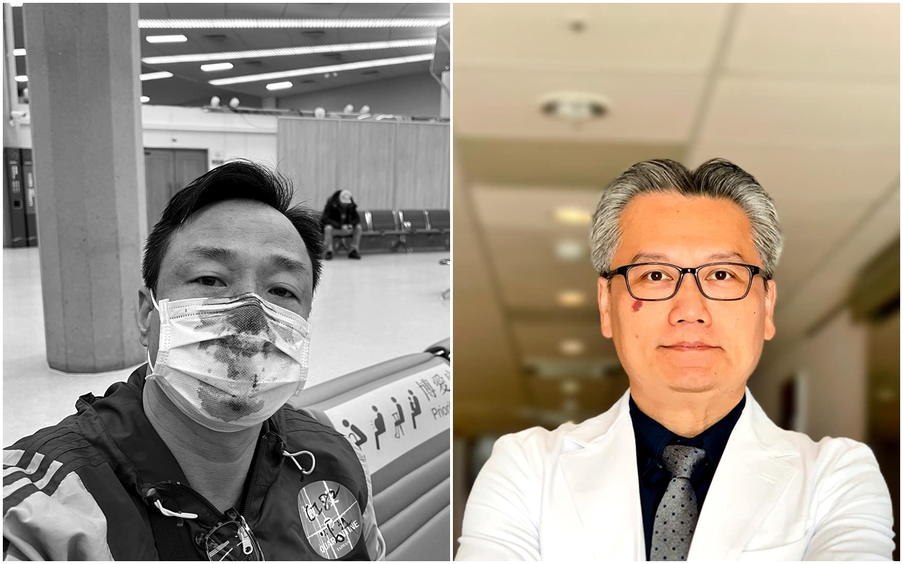 醫師陳志金（右）今於臉書po文，要港星王喜（左）別想在這裡帶什麼「台灣做得很爛的風向」。（翻攝自王喜／陳志金臉書）