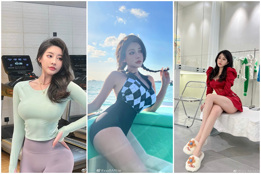上海正妹xxxBARbie擁有護理師背景，也具備姣好身材及臉蛋。（翻攝自xxxBARbie微博）