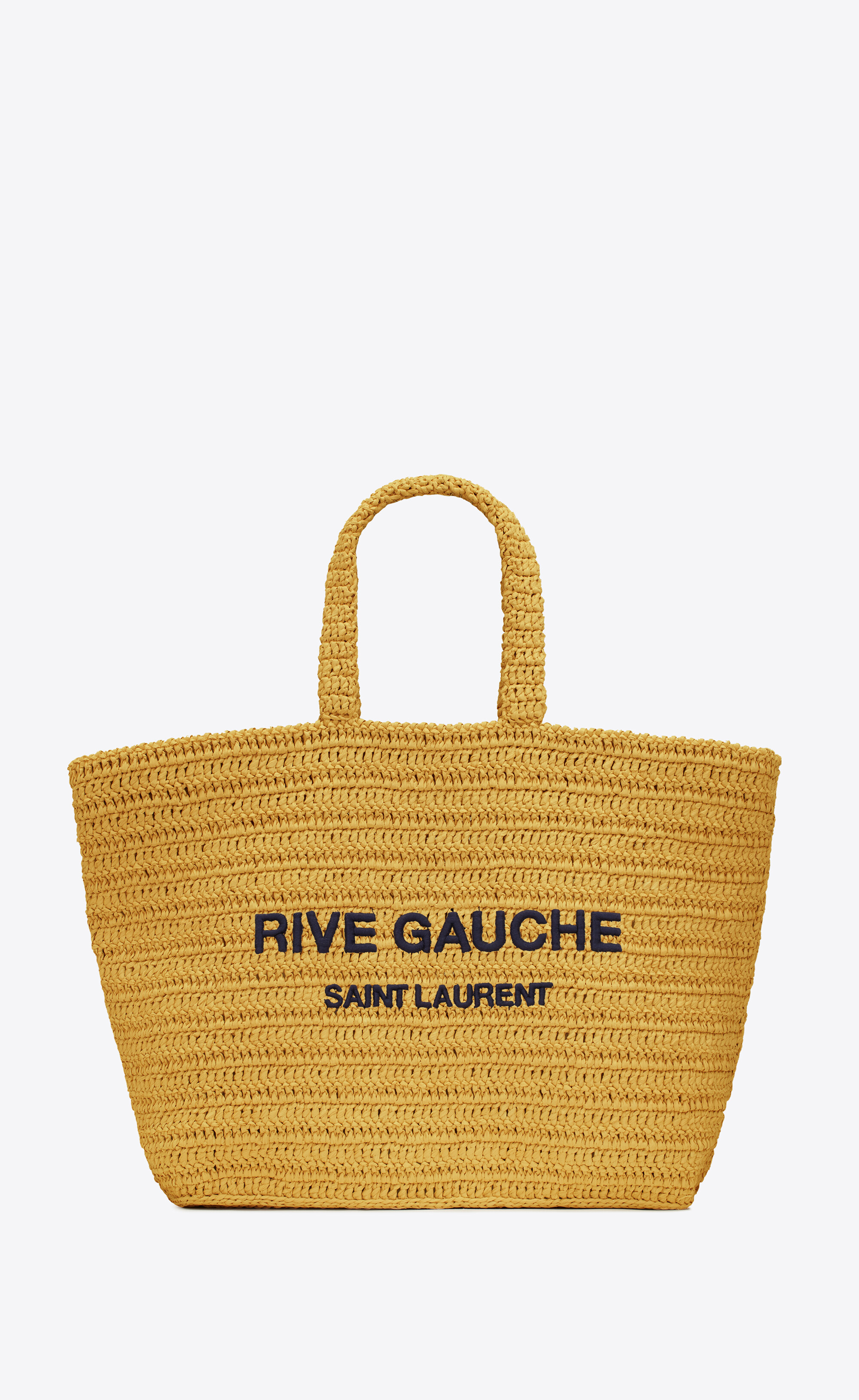 RIVE GAUCHE拉菲草編織托特包。NT$58,600(SAINT LAURENT提供)