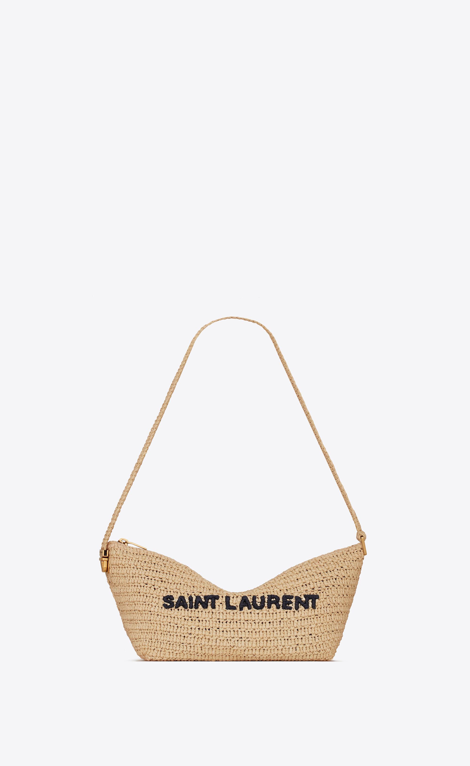 LE RAFIA拉菲草編織胸包。NT$34,850（SAINT LAURENT提供）
