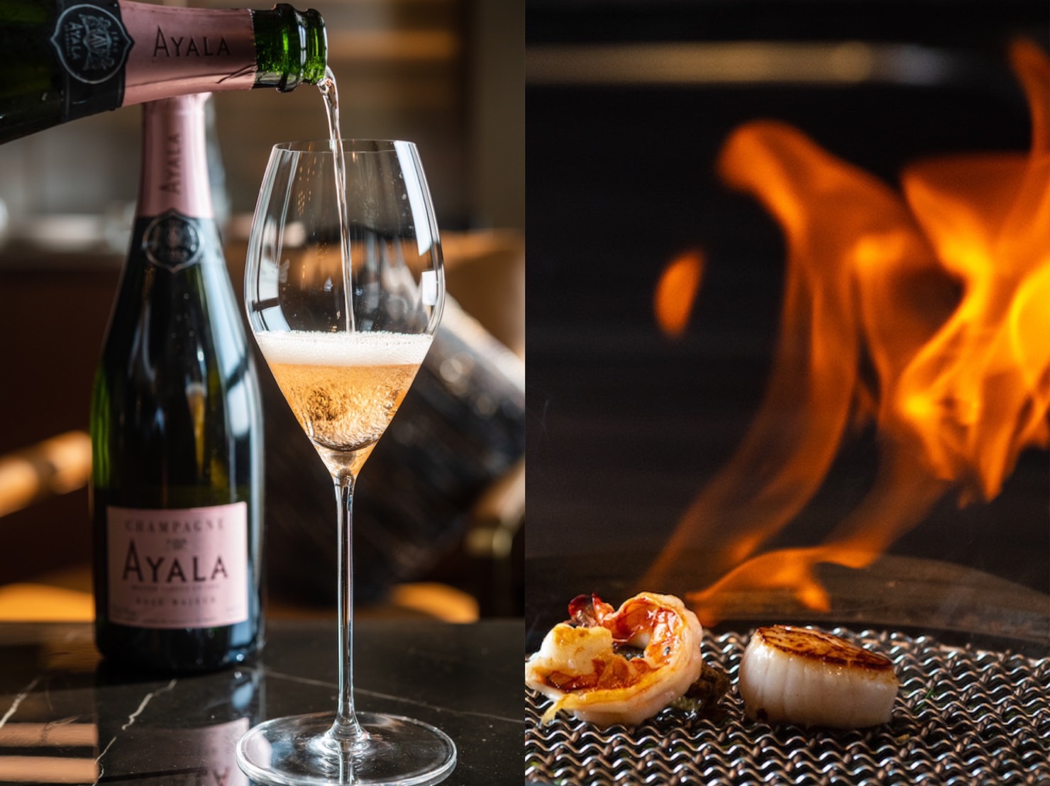 「焰鐵板燒」被喻為是全台最美高空海景鐵板燒，來此用餐值得開瓶好酒為伴。