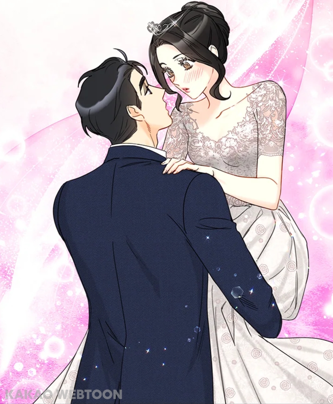 漫畫番外篇描繪泰武（左）與荷莉的結婚及婚後生活。（翻攝自KAKAO WEBTOON）
