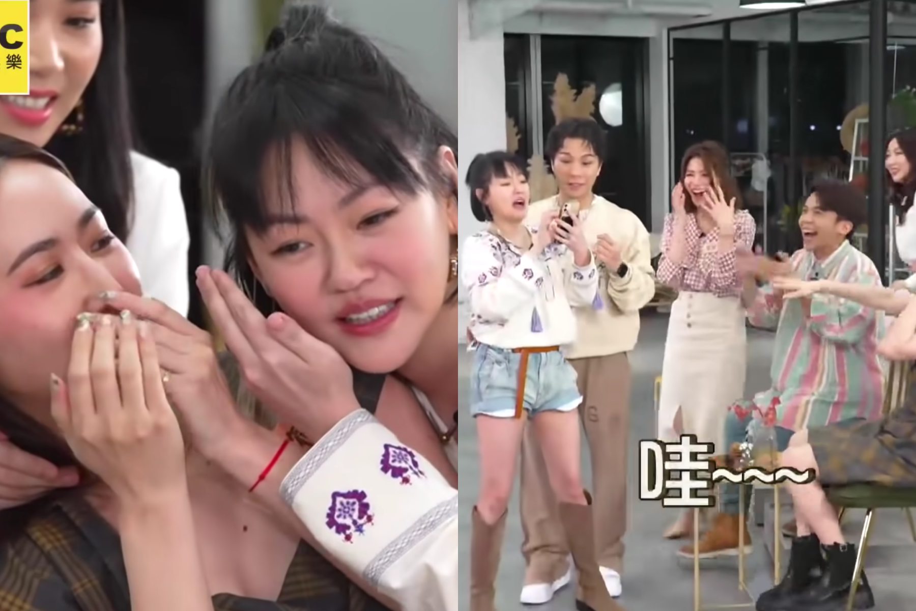 《小姐不熙娣》節目班底筱筱（左圖左）透露曾與超紅韓團偶像約會讓全場瘋狂。（翻攝自小姐不熙娣YouTube）