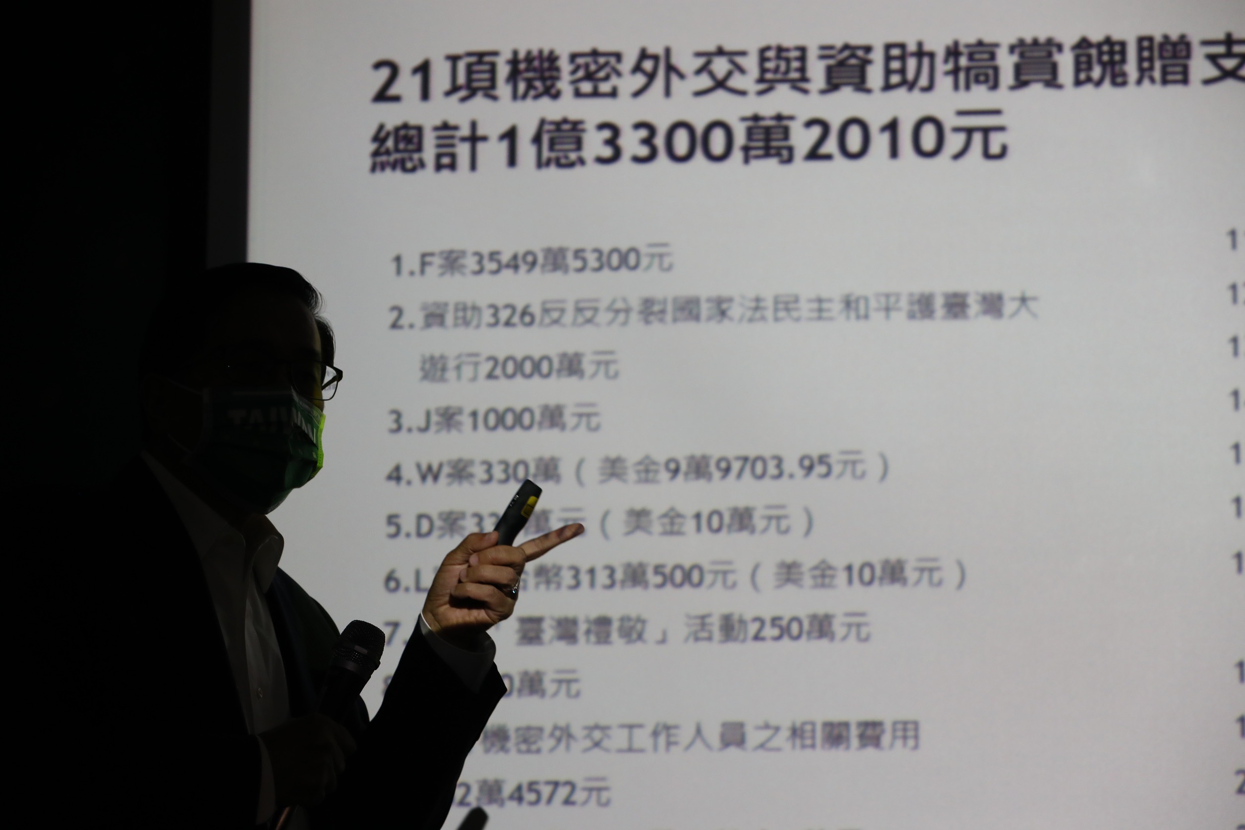 陳水扁向媒體公開21項機要支出，表示因公支出遠大於因公收入。