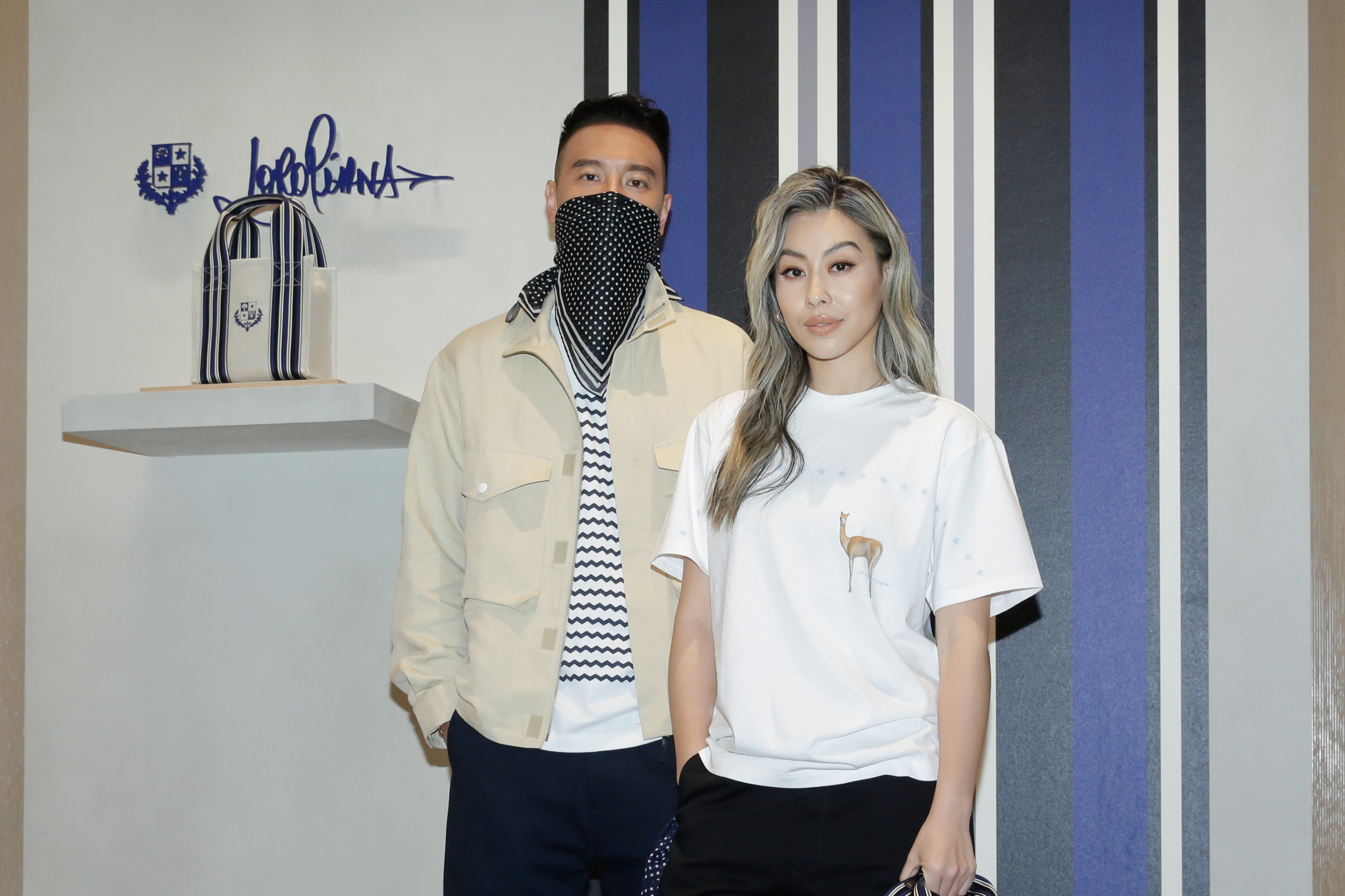 王陽明（左）、蔡詩芸（右）出席Loro Piana與日藤原浩聯名推出的春夏膠囊系列發表會。