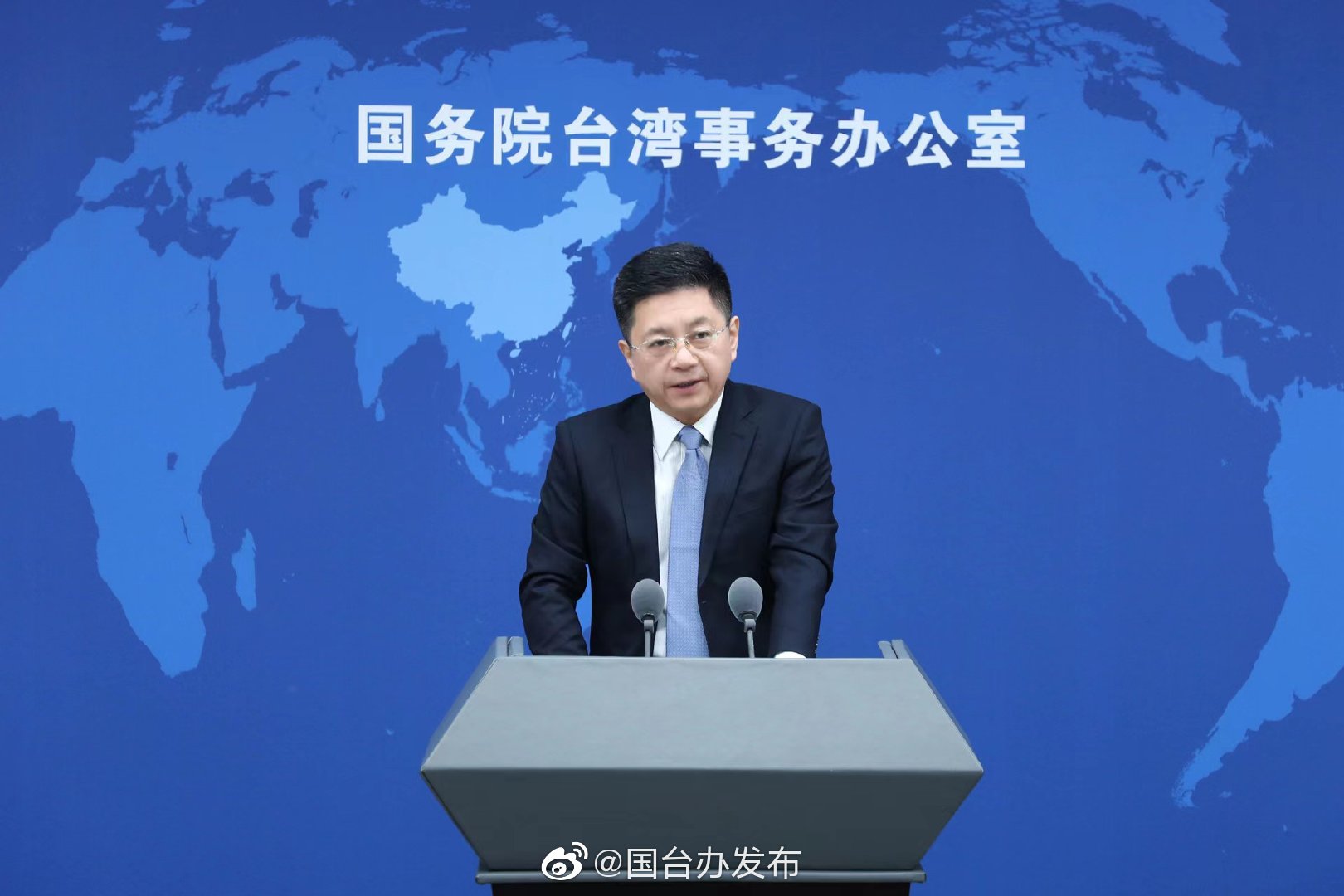 中國國台辦發言人馬曉光表示，若裴洛西訪台美國將嚴重違反一中原則。（翻攝自國台辦微博）