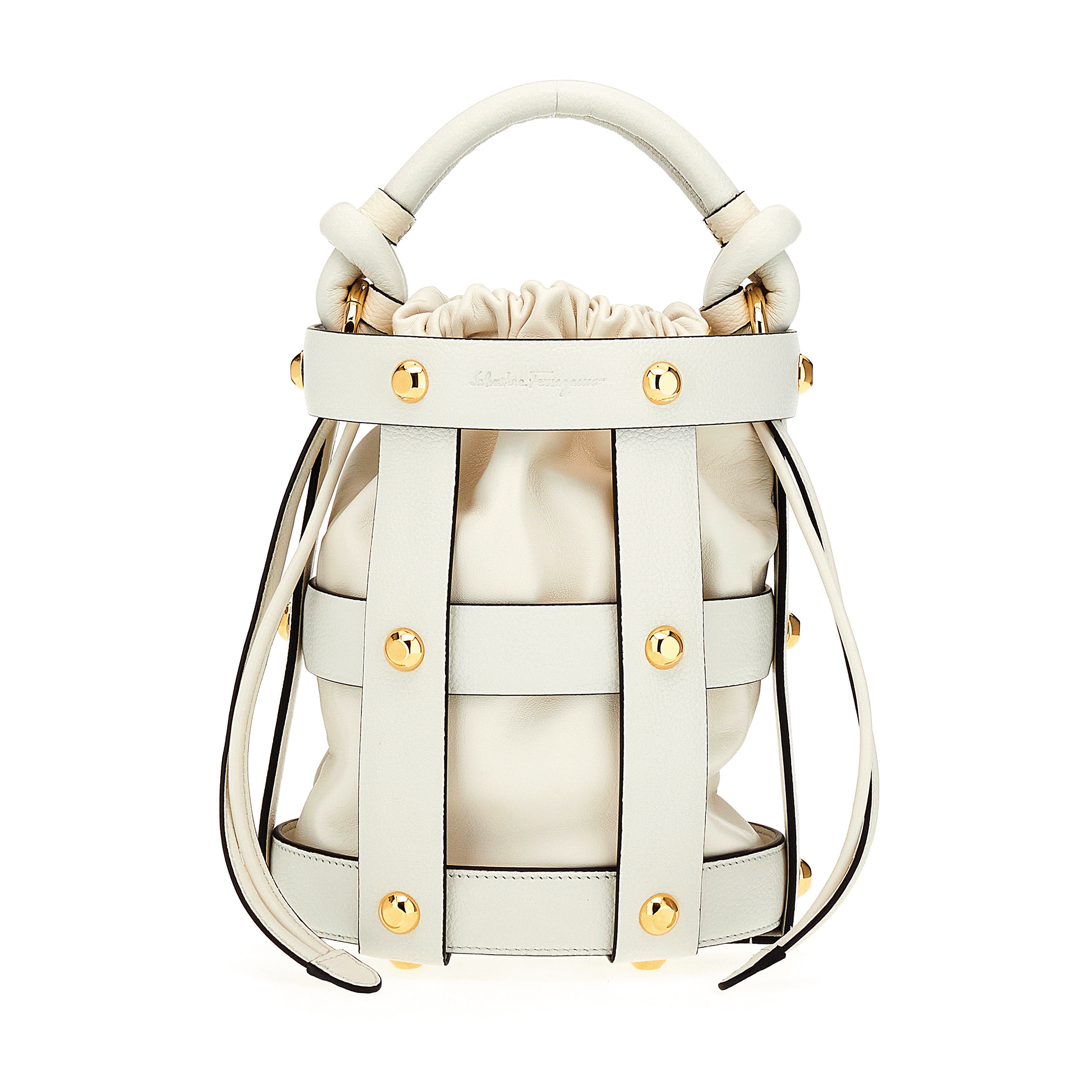Cage Bag白色皮革鳥籠包 NT$81,900（Salvatore Ferragamo提供）