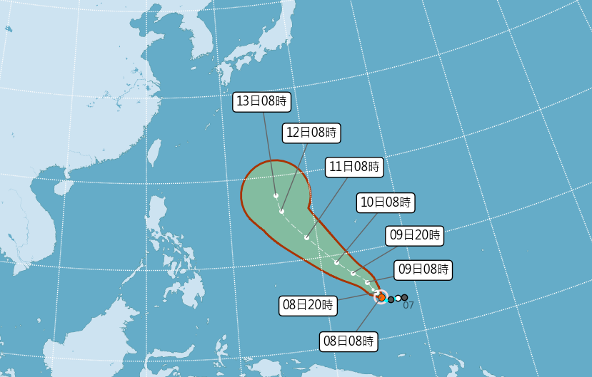 今年首個颱風「馬勒卡」生成了。（中央氣象局提供）