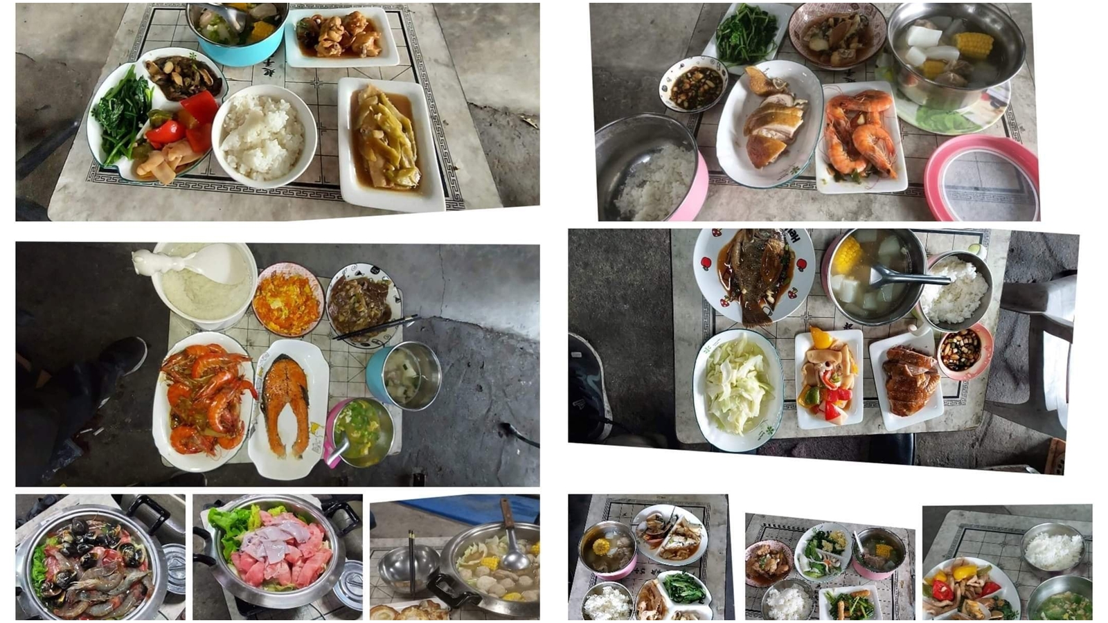 一名網友曝光自家公司的豪華員工餐，豐富的菜色兼具均衡營養，讓其他人羨慕不已。（翻攝自爆料公社）