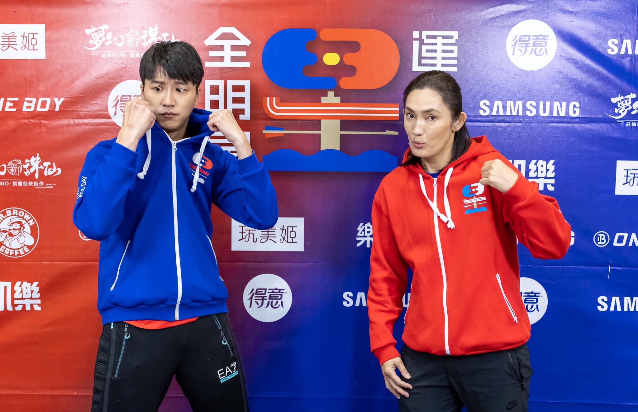 江宏傑與錢薇娟連三季領軍《全明星》紅藍兩隊參賽。（全明星運動會臉書）