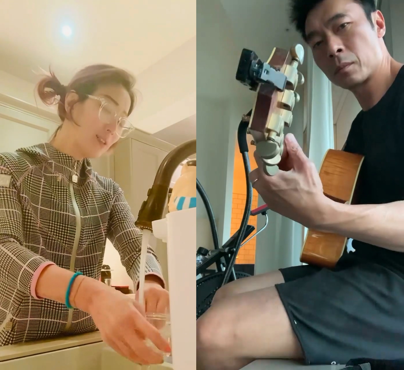 鄭秀文平常居家時並沒有戴著婚戒，反觀許志安只要人上鏡頭，婚戒一定戴在手上。（翻攝自鄭秀文、許志安IG）