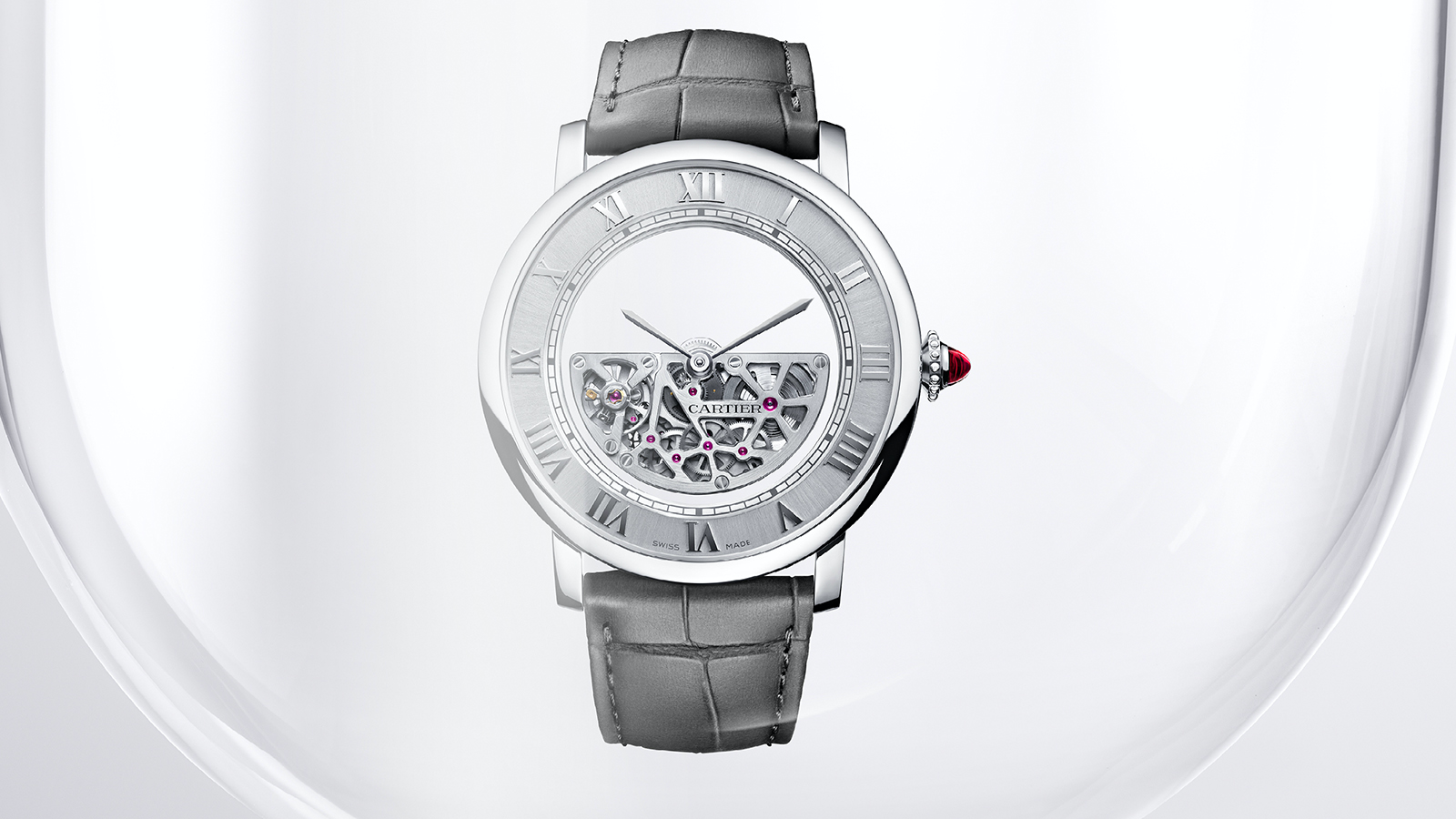 CARTIER Masse Mystérieuse ｜錶徑43.5mm／950鉑金錶殼／時、分指示／9801 MC型自動上鍊機芯／限量30只