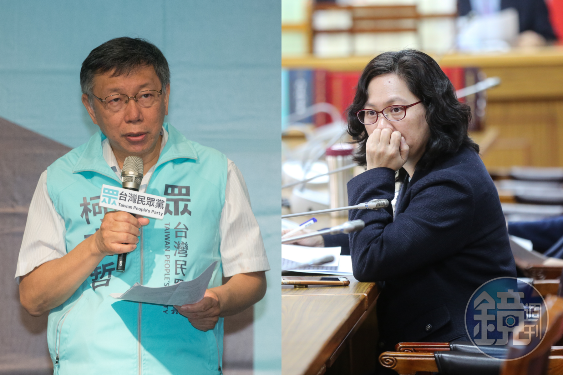 傳出柯文哲（左）日前因苗栗縣議員提名瑕疵一事怒罵賴香伶（右）「誰家的狗，自己回去管好」，引發軒然大波。（本刊資料照）