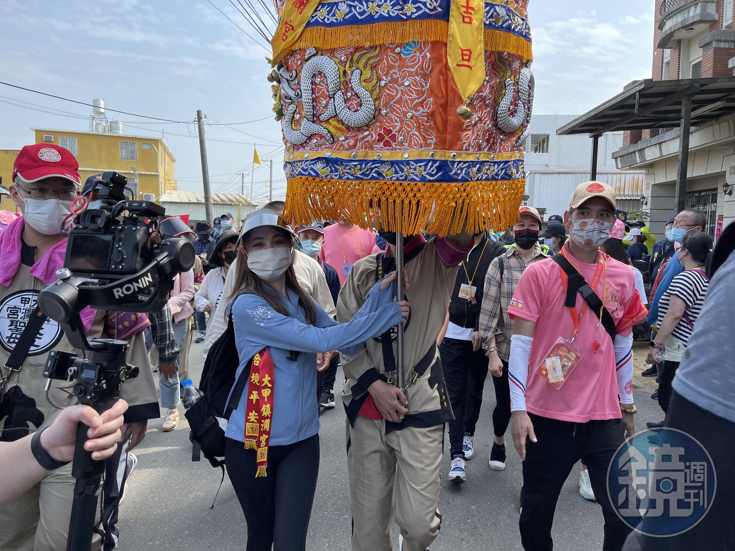 PopuLady宇珊第一次參加大甲媽祖遶境。（UV100提供）
