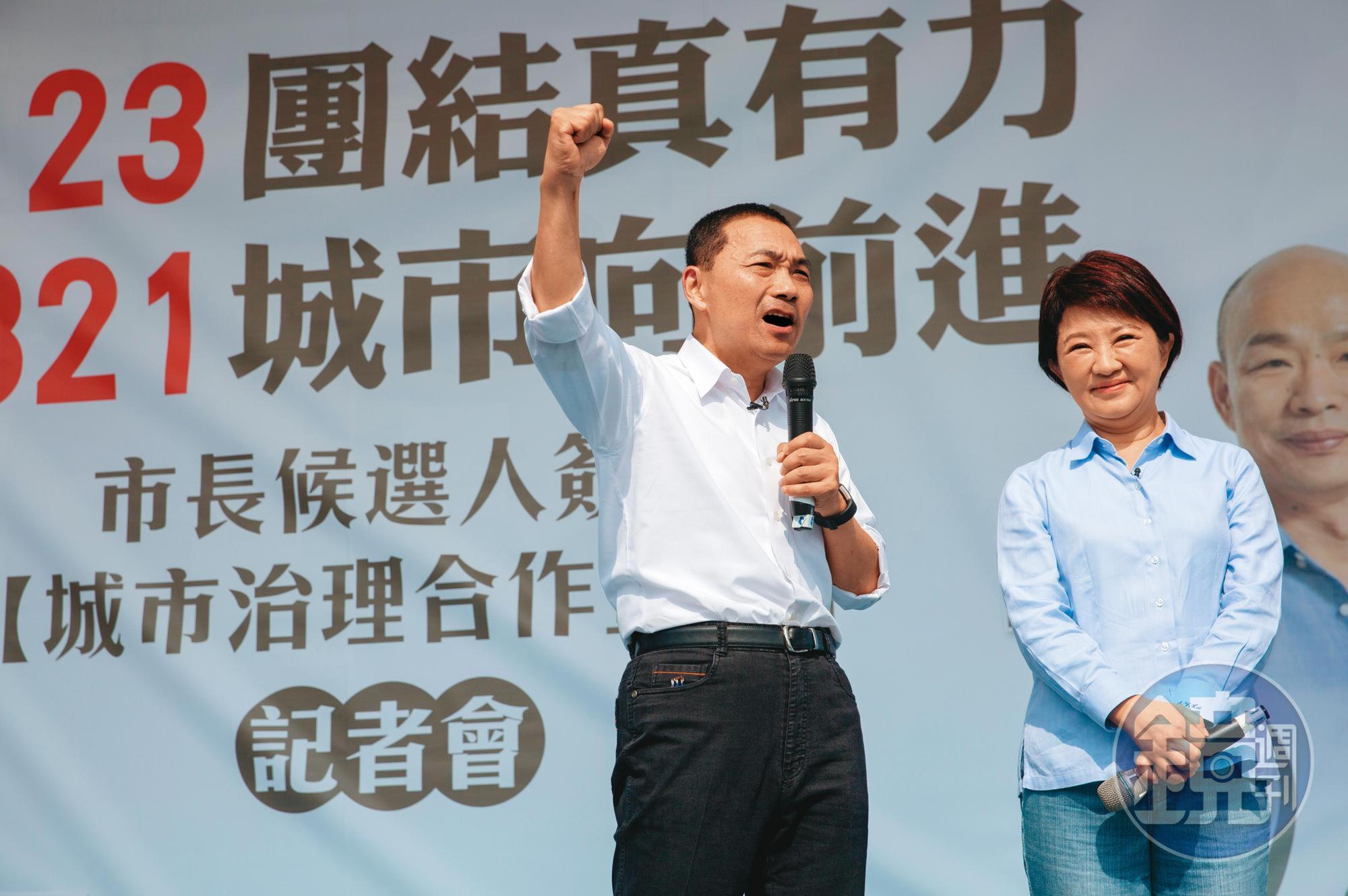 侯友宜(左)被寄望帶領藍軍扛起北部選情,盧秀燕(右)近日也私下表態願當中部的領頭羊。