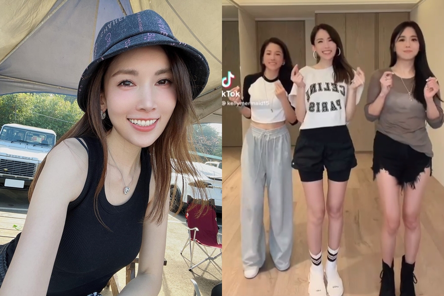 林志穎的老婆陳若儀（左圖、右圖中）遭嗆「不上班」，直接高EQ回應酸民。（翻攝自陳若儀IG）