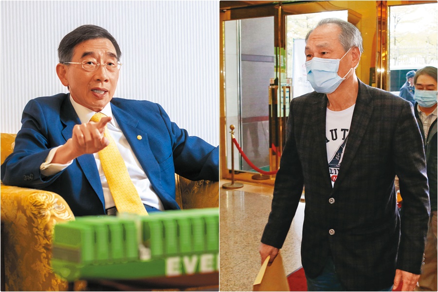 鄭深池（右）睽違20年強勢回歸，被推選為長榮國際董事長。近期張國華槓上姊夫鄭深池，強調張家兄弟協商不需要透過外人。（聯合知識庫）