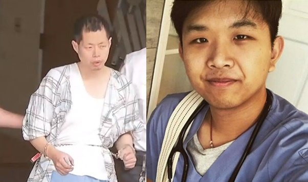 44歲的薛成海（左）在法院外開了6槍轟斃自己的外甥王聰（右）。（翻攝自《Boston 25 News》）