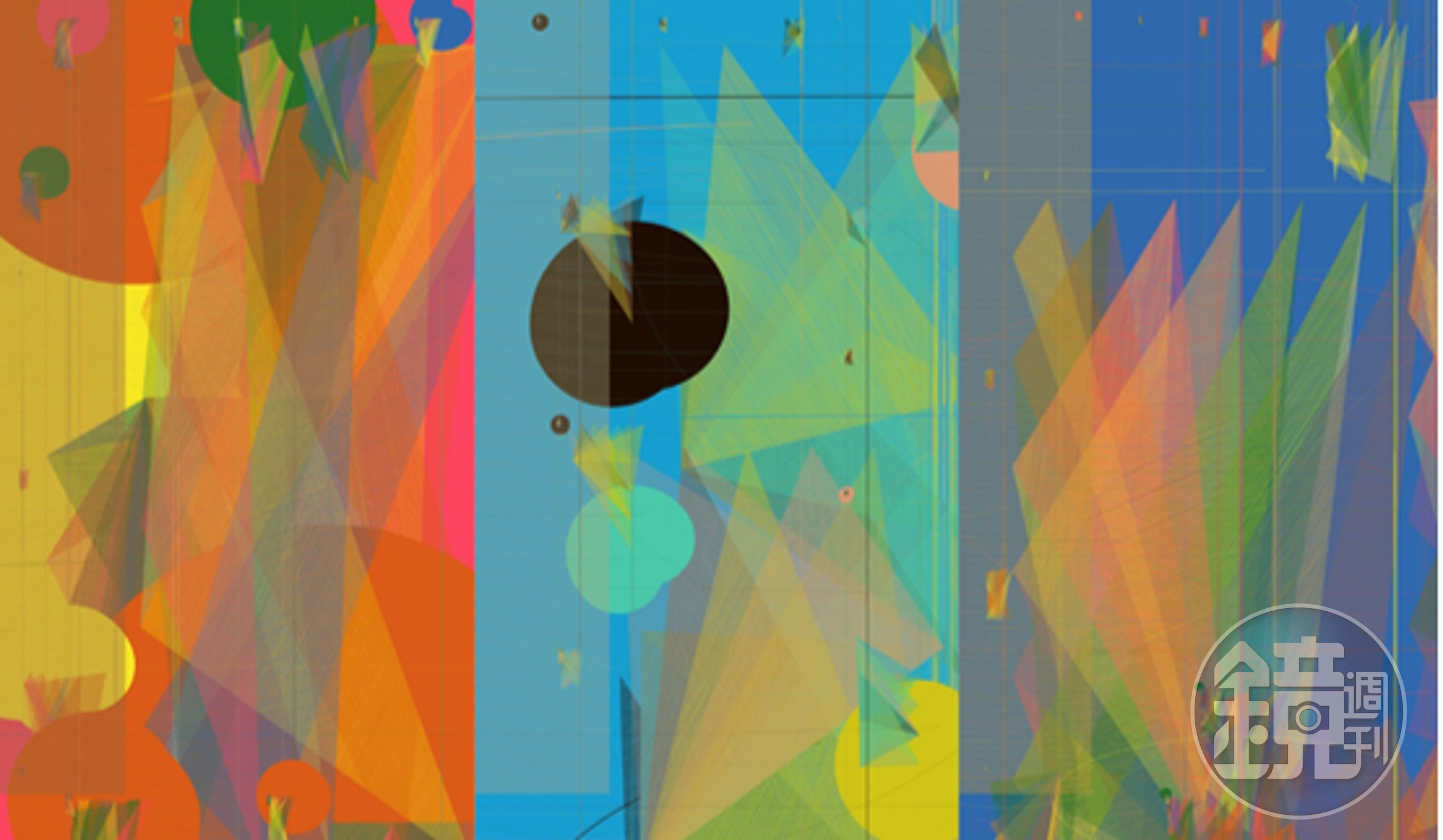 藝術家Jimi Wen義賣的其中3枚NFT作品，從左到右分別為Teardrop#14、#28、#25。（東梨學院提供）