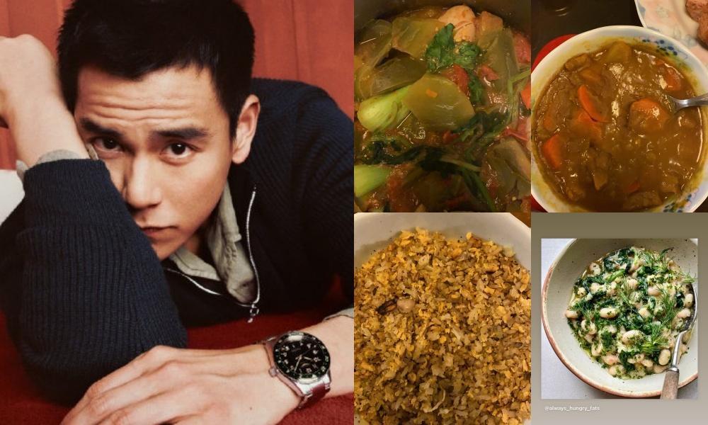 彭于晏經常在IG限動分享他用社區發的食材所做的隔離餐。（翻攝彭于晏IG)
