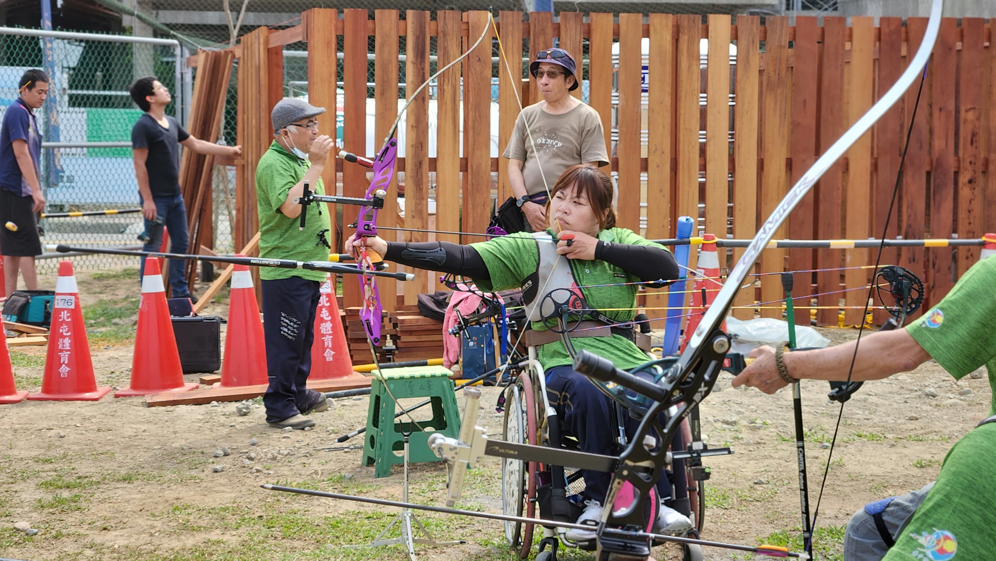 林亞璇在全國身障運賽事訓練期間，於國運中心就近練習。