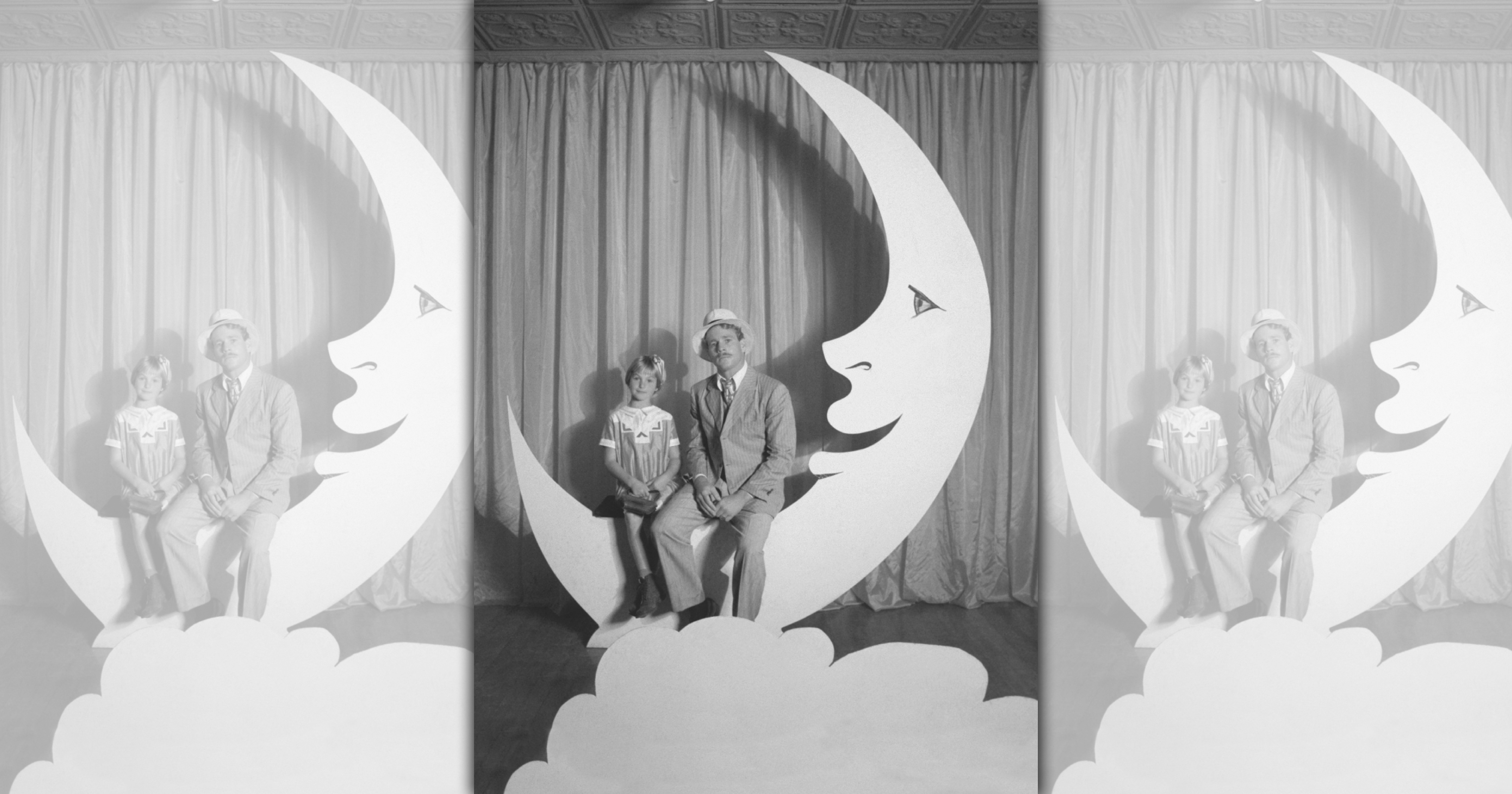 當年僅有10歲的塔圖歐尼爾（左）與父親雷恩歐尼爾（右），合作的《紙月亮》膾炙人口，甚至奪下奧斯卡最佳女配角，成為影史最年輕的奧斯卡得主。（台北電影節提供）