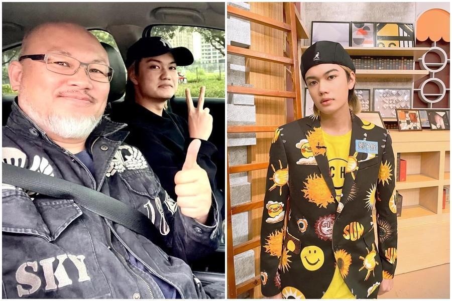 劉亮佐(左圖左)與長子劉子銓(左圖右、右圖)同車上學,19歲的劉子銓更加成熟帥氣,成了校草「歐巴」。(取自劉亮佐、劉子銓臉書)