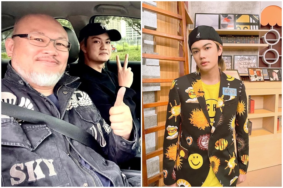 劉亮佐(左圖左)與長子劉子銓(左圖右、右圖)同車上學,19歲的劉子銓更加成熟帥氣,成了校草「歐巴」。(取自劉亮佐、劉子銓臉書)