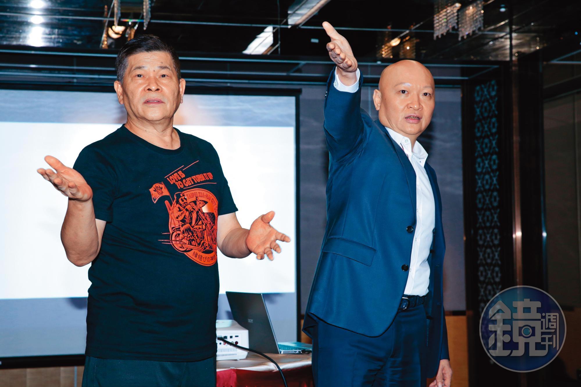 澎恰恰宣布破產，求助好友林秉文（右）幫忙處理債務。