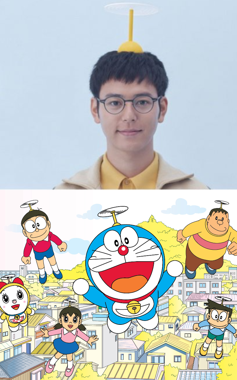 妻夫木聰曾在豐田汽車廣告扮大雄,頭頂的「竹蜻蜓」售價1萬5千日圓。(翻攝自日本通、維基百科)