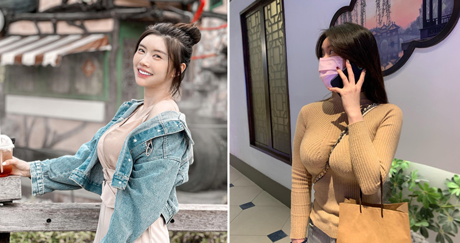 知名IG網紅「辰辰」不僅有雙水汪汪的大眼睛，還擁有F級傲人雙峰及甜美的外型。（翻攝辰辰臉書）